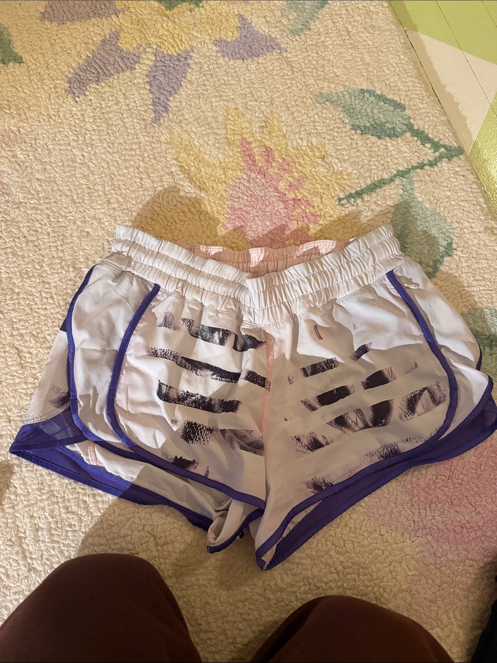 lululemon athletica White Running Shorts with Purple Trim